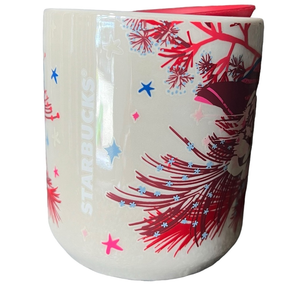 Starbucks 2023 Holiday Pink Rose Ceramic double-wall ceramic mug 8‎ oz